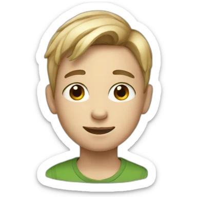 White ten year old boy sticker