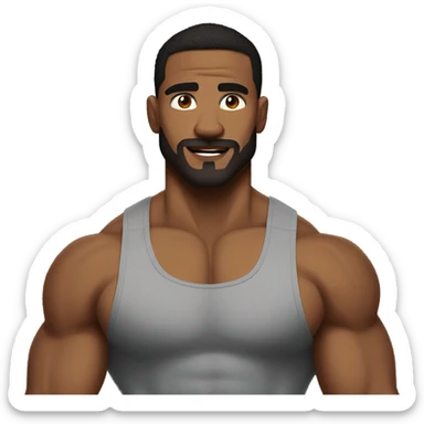 swole Gym bro no beard or mustache sticker