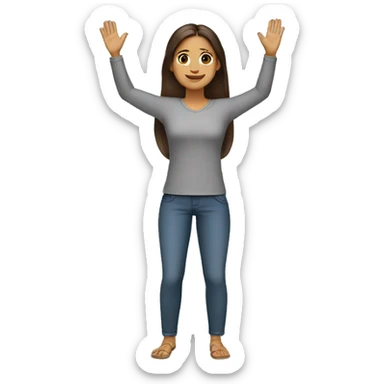 Spanish Woman (full-body) (both arms raised) (straight hair) sticker