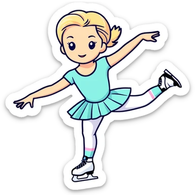 aesthetic pastel blonde figure skated  sticker