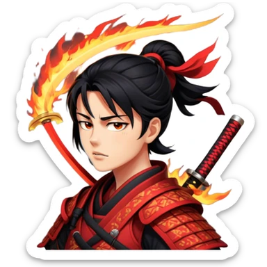 Fire-Wielding Samurai sticker
