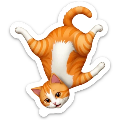A cat doing a back flip sticker