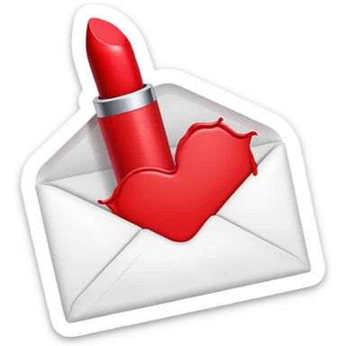 Love letter with lipstick  sticker