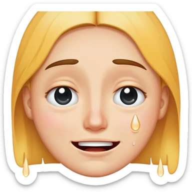 Happy face sad face tears going down sticker