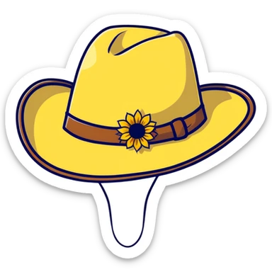Cowgirl hat with sunflowers, western style hat with yellow flowers sticker
