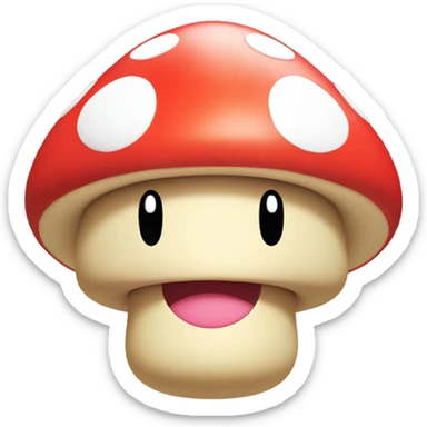 Mario-style Toadstool Mushroom Princess Peach sticker