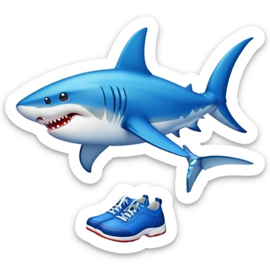 Tiburón zapatos azules sticker