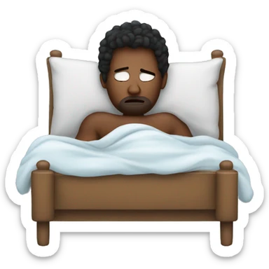 me with a cold in bed sticker