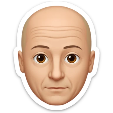 Manfredi Aliquò, Italian Actor (b.1958) with bald head sticker