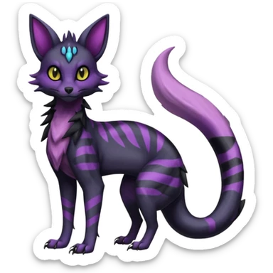 Gothic edgy dark Salandit-Umbreon-Genet-Noivern-Noibat-Serval-Hybrid (Full body) sticker
