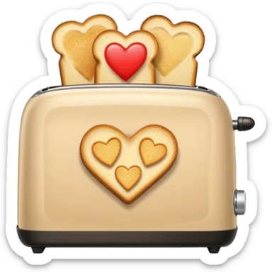 Light Beige heart toaster with toast  sticker