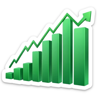 stock market chart with upward trend sticker