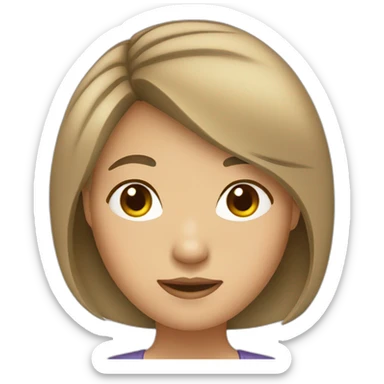 asian woman with bob hair sticker