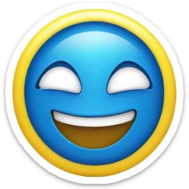 smiling half yellow half blue lemon  sticker