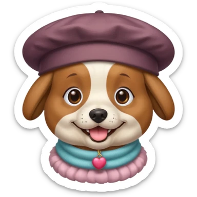 dog wearing grany sticker