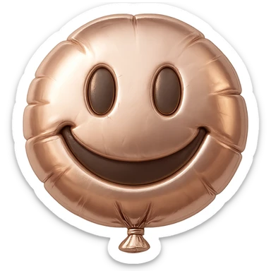 rose gold emoji, balloon style, inflated and shiny sticker