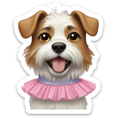 dog wearing a tutu sticker