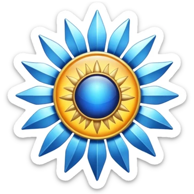 Verified badge with the body of a Sun ☀️ make the color blue and make sure they is no cartoon in it sticker