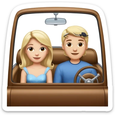 Blonde Passenger princess in car with brunette hair boyfriend sticker