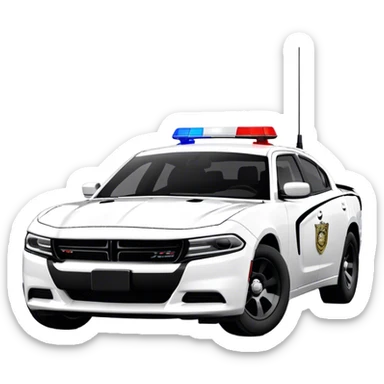 Police Car - Dodge Charger Pursuit (Model Year: 2022) (Iconic colour: Black and white) sticker
