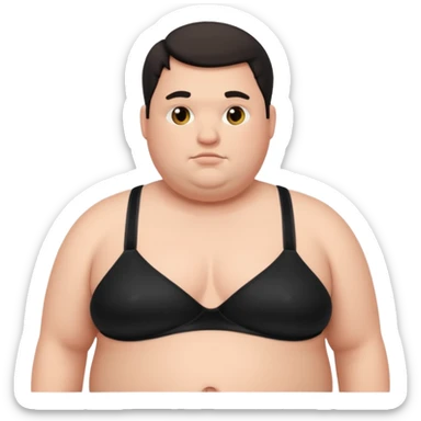 fat male in bra  sticker