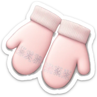 Pale pink Christmas mittens  sticker