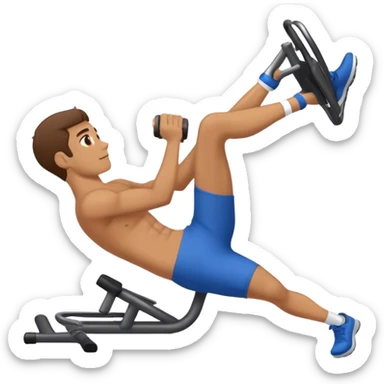 man laying down bicycle-crunches exercise sticker