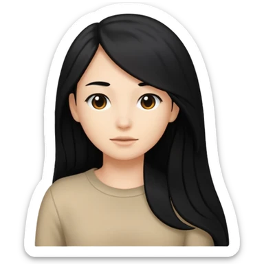  pero cámbiale el pelo largo por uno corto no tan corto que le llegue a los hombros pero con el pelo negro  sticker