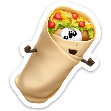 A burrito twerking in the morning sticker