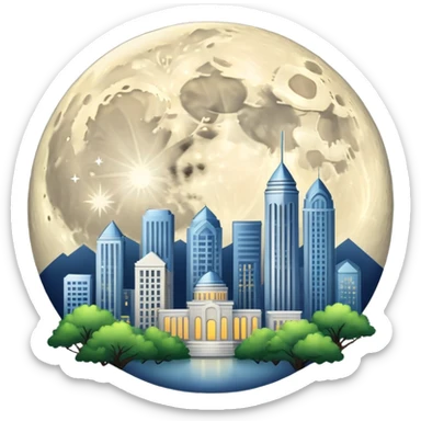 Moon over atlanta sticker