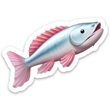 oarfish with sinuous long silver body and pink tend sticker