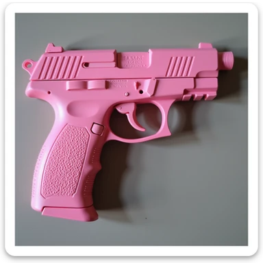 Pink heart pistol sticker