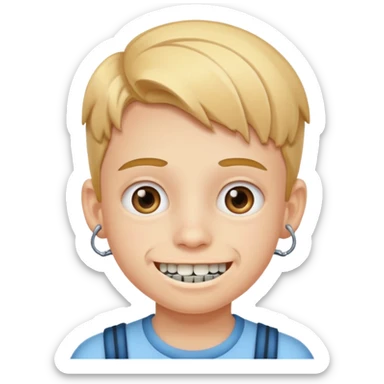 kid with braces sticker