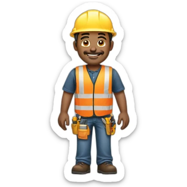 hombre constructor de 45 años sticker