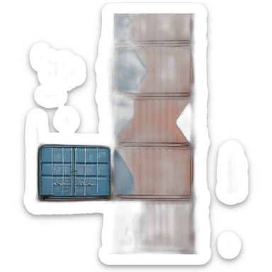 40 ft container with triangle rooftop chillers sticker