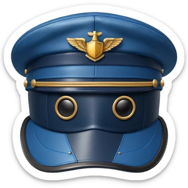 pilot hat blue sticker
