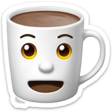 Hot chocolate in a white cute mug sticker