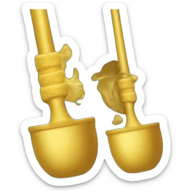 Trump with a golden toilet brush in his hand sticker