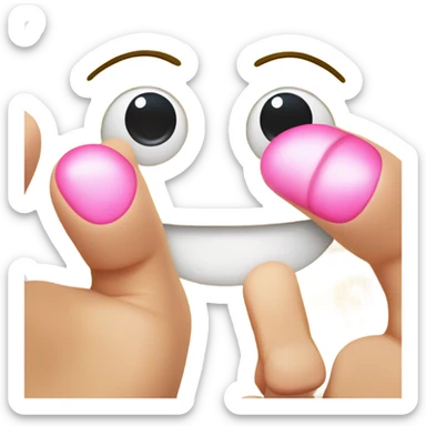 Smiley face poking the fingers sticker