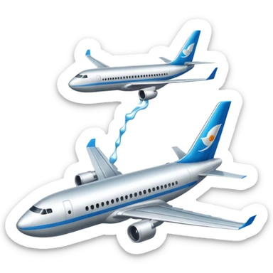 Fuel being put into airplane wing tank sticker