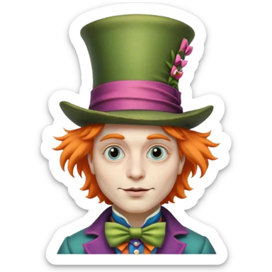 the hatman from alice in wonderland movie sticker