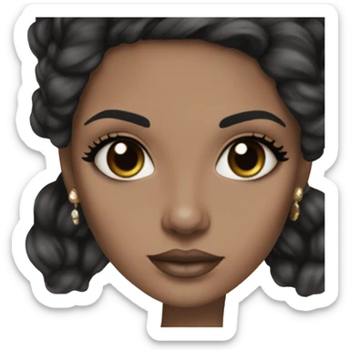 Chanel makeup white girl with long black hair  sticker