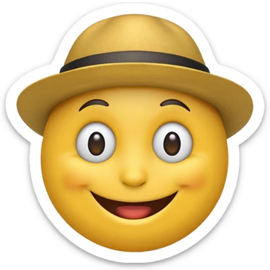 Şapkalı gülen emoji sticker