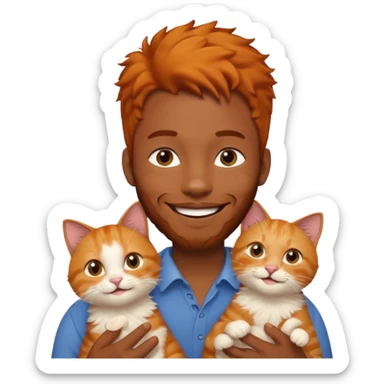 black guy with orange cat sticker