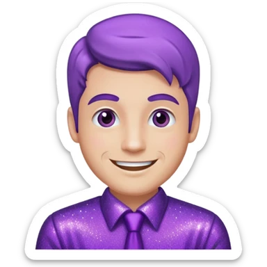 man office supervisor wearing glitter purple glittery clothes sticker