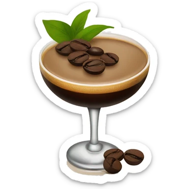 Espresso martini with coffee bean garnish sticker