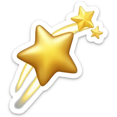 Golden shooting star sticker