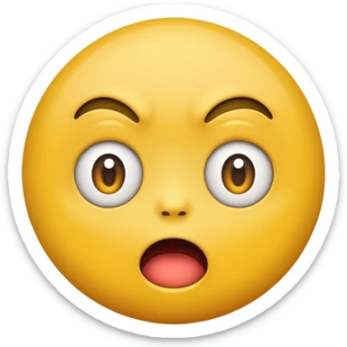 regular emoji but with a look of disgust and shock sticker