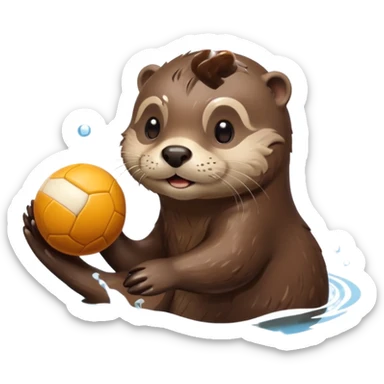 otter with ball and water sticker
