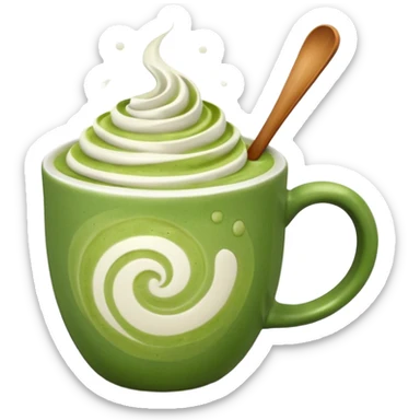 Ein  matcha Latte einer Schleife oben drauf sticker